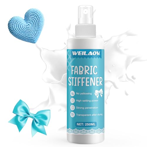 WEILAOK Endurecedor Textil, Endurecedora de Tejidos, Endurecedor Textiles Impermeable para Algodón, Lana, Mezclilla, Seda y Lino Spray, Fuerte fijación, transparente después del secado-250ml