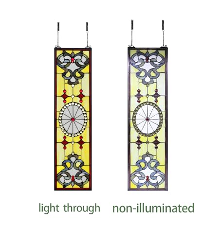 image for YonLouky 36 inch Extra Large Stained Glass Window Hanging,100% Real St