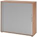 bümö® Aktenschrank mit Rollladen | Rollladenschrank für Aktenordner | Büroschrank für Akten | Profi Büromöbel | Rolladenschrank in 5 Farben & 2 Höhen (nussbaum/Silber, Höhe: 110 cm)