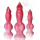 Leyuye Realistischer Wolf Dog Dildo Animal Fantasy Sexspielzeug mit Saugnapf Groß Weich Silikon Niedlicher Knot Dildo Pink Penis G-Punkt Prostata Sex Spielzeug für Frauen Männer und Homosexuell (S)