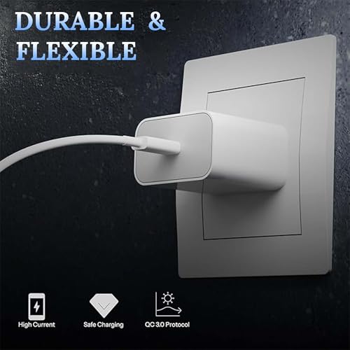 Image of Kratos 20W Fast Charger Adapter for iPhone 15 /16 /17 Series Plus,Pro,Pro Max | Adapter Compatible with All iPhones | Type C Adapter + 1M C to C Cable|BIS Certified|1 Year Warranty|White