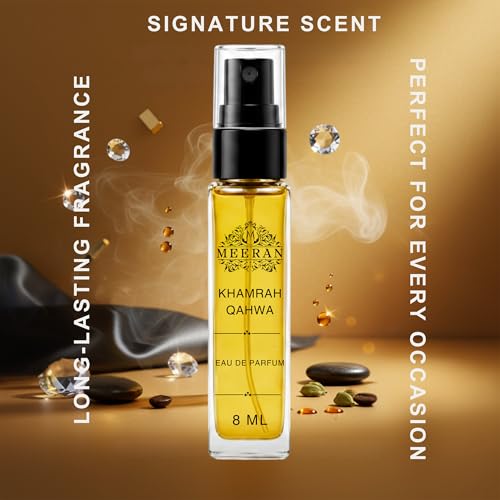 Image of Khamrah Qahwa Style Fragrance Eau De Parfum for Men & Women (8ML) | Luxury Pocket Perfume | Long Lasting Coffee, Vanilla & Amber Fragrance | Travel Size EDP | Perfume for Men
