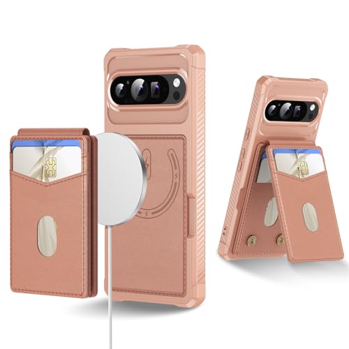 Étui Google Pixel 7 Pro or rose en cuir et silicone antichoc