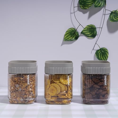 Image of Nayasa Refresh Container 750 ML BPA Free Food Grade Airtight Kitchen Storage Stackable Containers- Set Of 6 | Grey