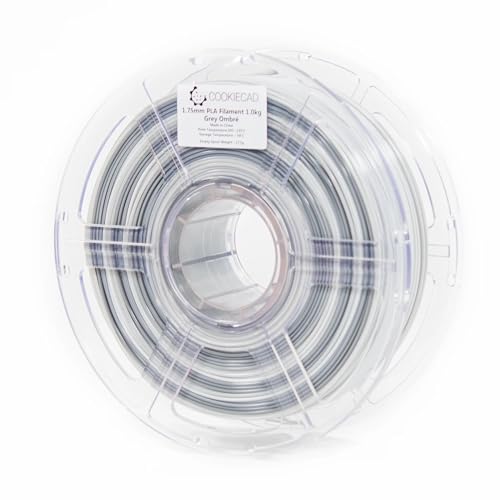 Image of Cookiecad PLA Filament 1.75mm 1kg Rainbow Multicolor 3D Printer Filament - Grey Ombre PLA
