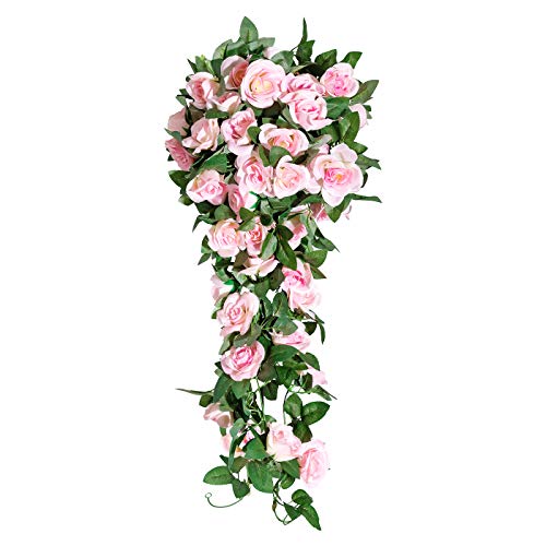 Yebazy 4Pcs(30Ft) Fake Rose Vine Garland Plants For Hotel Home Party Garden Craft Art Decor…… #TOP5