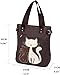 Imagen de ShopINess Bolso Tote de Lona con Gatos Bordados Múltiples bolsillos Cremallera Práctico Bolso de Hombro Mujer