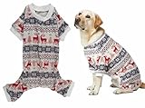 Lanyar Xmas Grey Red Clothes Cotton Pet Dog Pajamas Jumpshit for Pets Dog Pajamas 23