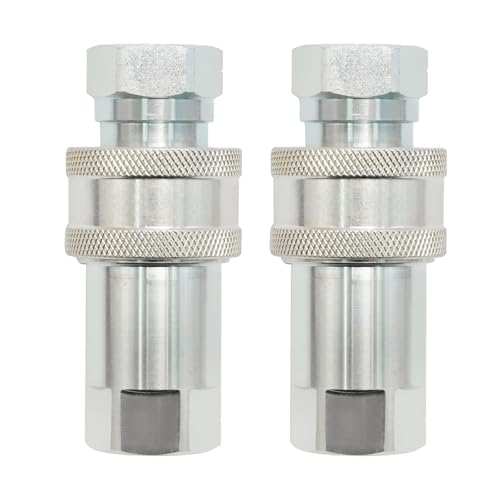 Image of 2Pcs 1 /2 inch Hydraulic Quick Connect Tractor Coupler, ISO 7241-A Ball Valves Type Hydraulic Quick Coupler, Quick Connect Coupling with Dust Caps