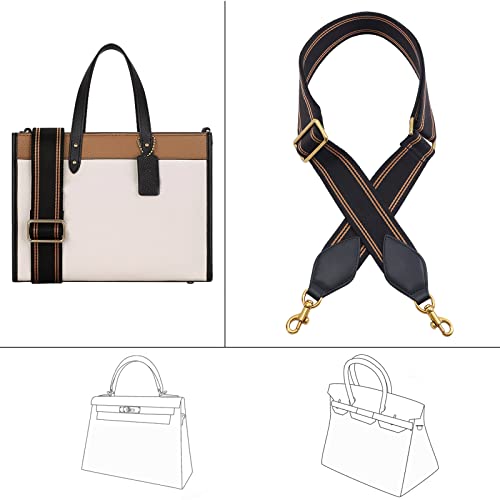 Image of Purse Strap Replacement Crossbody Handbag Stripe Wide Adjustable