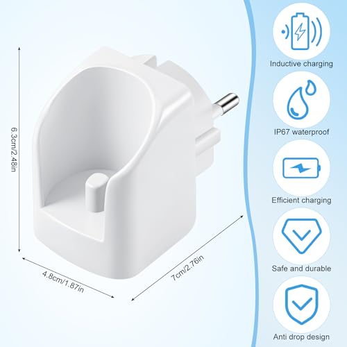 Elektrische Zahnbürste Ladestation für EU-Steckdose für Oral-B/Braun Modellen (außer IO-reihn und Pulsonic-Serie), IP67 Wasserdicht Ladestation Steckdosenadapter für Oral B iO Zahnbürste