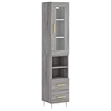 Eleganz Juego de muebles de salón Sonoma gris de 34,5 x 34 x 180 cm, de material de madera, solución de almacenamiento moderna para apartamentos pequeños