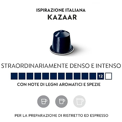 CAPSULE NESPRESSO ORIGINALI - Ispirazione Kazaar, 100 Capsule Nespresso Caffè, Intensità 12 su 13, Linea Original, Capsule Riciclabili Nespresso