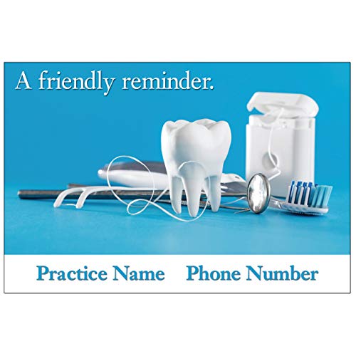 Appointment Reminder Postcards for Dentists. Customize Card Front and Back with Practice Info. 4"x6" Card, Full Color Front with Premium High Gloss UV Coating, Premium 16 Pt. Card Stock (1000)