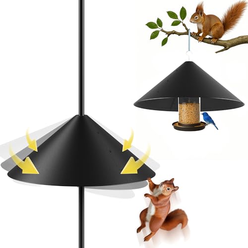 19 Inch Metal Squirrel Baffle for Bird Feeder Pole Squirrel Proof Bird Feeders for Outdoors Hanging Cover for Rain Guard Rust Proof Chew Proof Heavy 1 Pack