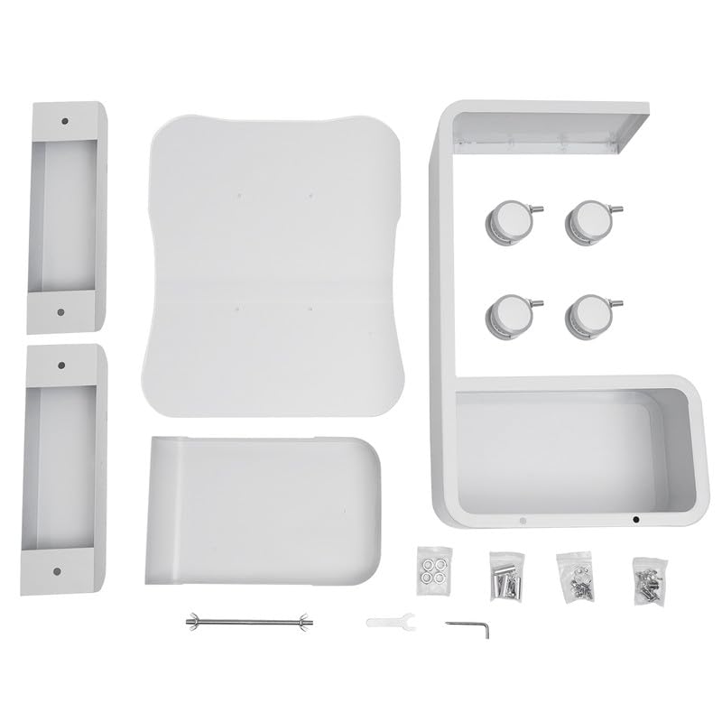 Carro Profesional De Metal con Ruedas Y Estantes, Carrito para Peluquería, Esteticista Y Salón De Belleza, Blanco