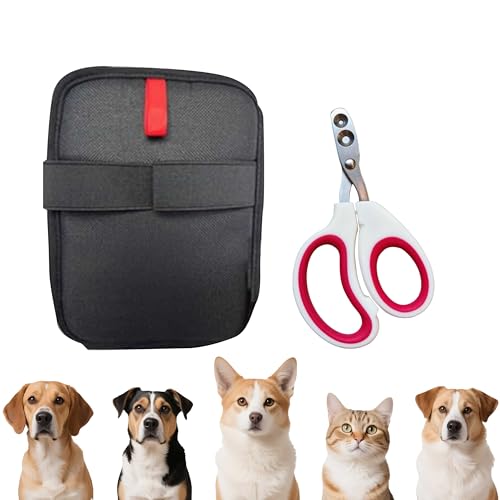 Image of 2-in-1 Pet Nail Cat Dog Clpipper Kit, Electrostatic Gloves & Nail Clipper Grooming Set for Dogs & Cats -Removes Hair from Furniture, Car Seats, Carpets & Curtains.