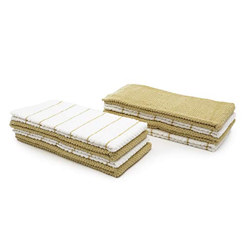 Cotton & Calm Kitchen Towels And Dishcloths Sets-8 Pack Dish Towels For Kitchen-15X25 Inches Kitchen Towel Set #TOP19