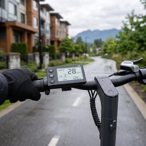 RiToEasysports Computadora de Bicicleta Odómetro LCD S866 Panel de Control con Conector de 6 Pines para Bicicleta Eléctrica miniatura 3