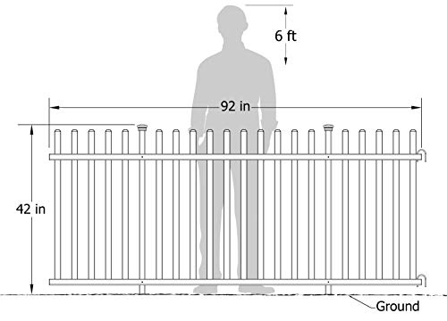 Zippity Outdoor Products Zp19026 Lightweight Portable Vinyl Picket Fence Kit W/Metal Base(42" H X 92" W), White #TOP3
