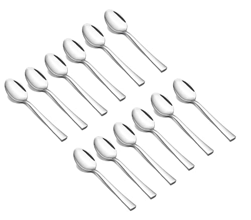 Image of Kanshita's Rasoiware Stainless Steel Dessert Spoons | Mirror-Finish | Set of 12 for Dining & Serving