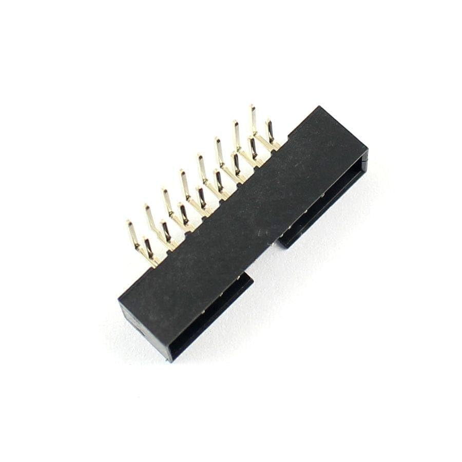 Generic 100 Pcs 2mm 2x8Pin 16 Pin Right Angle Male Shrouded IDC Box Header Connector