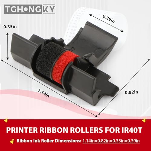 TGHongKy 6X IR-40T Farbbänder Farbroller für IR-40T Farbband Tintenwalze für HR 150,Gr.745,CP13,MP-12D,MP-120DH,EL-1750V,EL-1801V,ABS Schwarz&Rot IR-40T Farbbänder für Kassierer 2X Handschuhe Replace