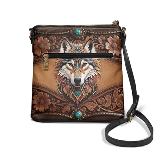 Image of Leather Women Crossbody Hobo Bag Satchel Purse Handbag with Adjustable Shoulder Strap and Zipper Pockets