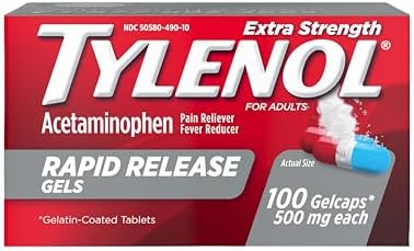 Tylenol Extra Strength Acetaminophen Rapid Release Gels, Fast, St...