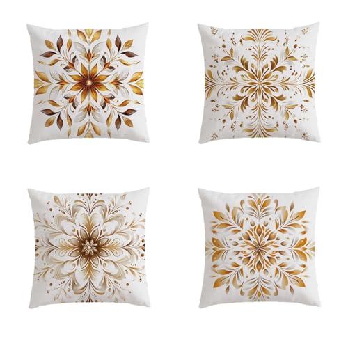 Housse coussin extérieur bohème aspect lin haut de gamme avec impression double face durable - 2