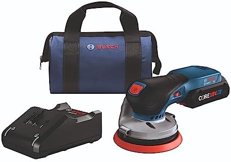 BOSCH GEX18V-5B15 18V Brushless 5 In. Random Orbit Sander Kit with (1) CORE18V 4 Ah Advanced Pow...
