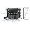 MEGAUK Mini Niet Handtasche Kette Fransen Umhängetasche Cross Body Taschen Elegante Kettentasche Punk Clutch Bag Abendtasche mit Kette Riemen Metall Schultergurt #1