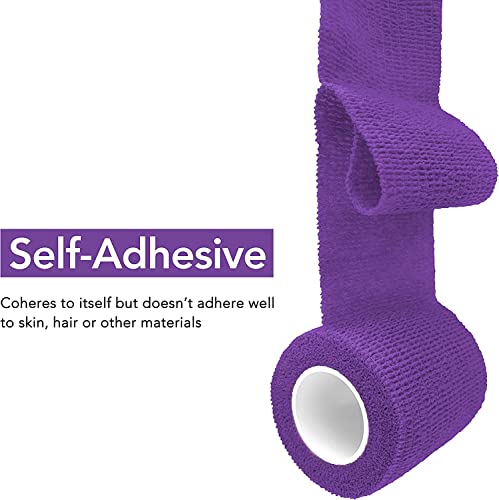Image of A-Tape Cohesive Crepe (5cm X 4.5 mtr, Pack of 2) Elastic Self Adherent Crepe Bandage Breathable Self Adhesive Cohesive Bandage for Humans & Pets (Dogs, Cats, Birds) (5 cm) (Purple)