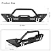 Peforway Front Bumper Fits For Jeep Wrangler JK JL 2007-2024 2025 for Jeep Gladiator JT 2020-2024 2025, Steel Bumper with LED Lights D-Rings and Winch Plate Heavy Duty