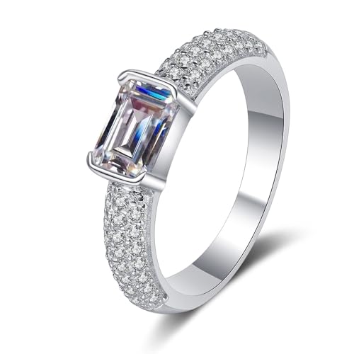 Women's Engagement Rings in 14K Gold | Radiant Emerald Cut 1 Carat Diamond Ring | D-color Ideal Cut VVS1 Clarity | Ideal for a Romantic Engagement