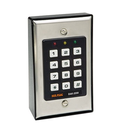 Security digital code lock DAK 2200 door opening via code sabotage contact and position monitoring of the door.