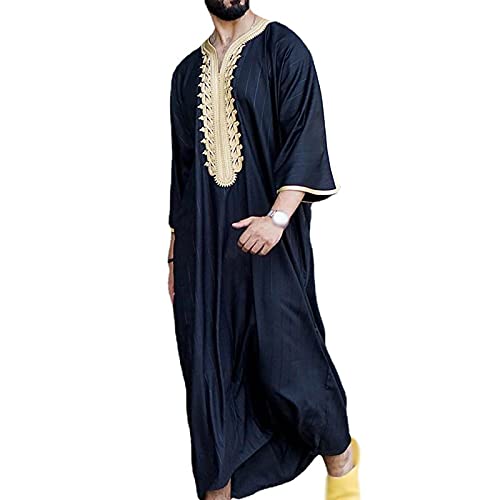 Herr etniska dräkter full längd klänning lång skjorta muslimsk kaftan för män Mellanöstern saudiarabiska kläder kläder muslimsk dräkt
