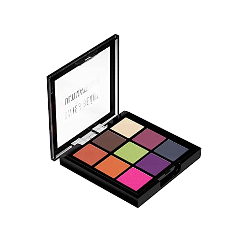 Swiss Beauty Ultimate 9 Pigmented Colors Eyeshadow Palette Long Wearing And Easily Blendable Eye Makeup Palette Matte, Shimmery And Metallic Finish - Multicolor-08, 6G