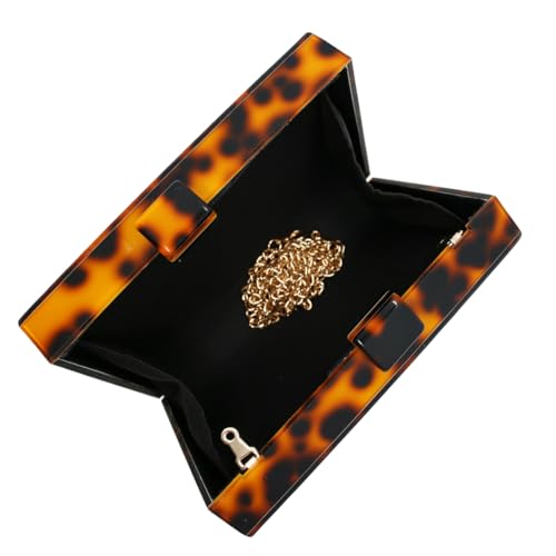 Image of RomanticDesign Women Acrylic Handbag Rattan Woven Pattern Square Box Crossbody Handbag Shoulder Bag Chain Purse