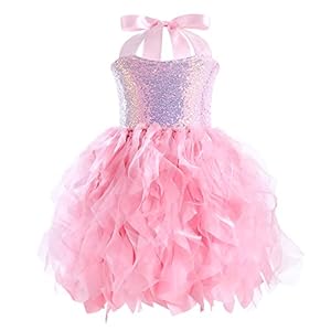 Suppromo Tutu Dress for Girls Sparkly Sequin Tulle Princess Birthday Party Prom Outfit Toddler Girls Sneaker Ball Gown Dress