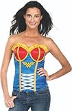 Secret Wishes DC Comics Justice League Superhero Style Adult Corset Top with Logo Wonder Woman, Red, Medium