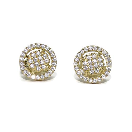 Boucles d'oreilles en or 18 carats 9 mm avec fermoir à pression pour femme
