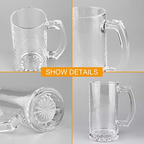 Beer Mugs Set,Glass Mugs With Handle 16Oz,Large Beer Glasses For Freezer,Beer Cups Drinking Glasses 500Ml,Pub Drinking Mugs Stein Water Cups For Bar,Alcohol,Beverages Set Of 8 Ktzb02… #TOP3