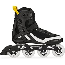 Patines Fitness Precio MOTIONRIDERS Xion 80 - Patines en línea para hombre para deportistas conscientes de la moda, concepto original de AirBoot, rodamientos ABEC 7, negro/blanco, patines en línea para adultos (44 EU)