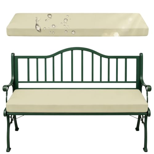 Coussin banc extérieur imperméable beige 80x45cm avec housse lavable