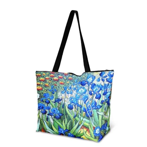 Image of Art Lover Zippered Tote Bag Waterproof Large Work Tote Bags, Artwork Women's Purse Handbags Travel Totes