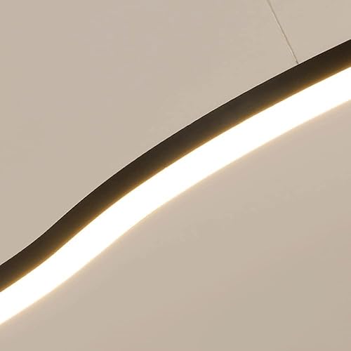 Miniatura 5 de Lámpara colgante de metal negro con pantalla acrílica Lineal Sala de estar Lámpara colgante moderna 36W regulable Lámparas de suspensión para comedor