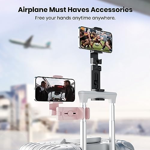 Image of 2 Pack Universal Airplane Phone Stand Holder, Klearlook 360 Degree Rotation Travel Essentials Phone Mount for Desk, Handsfree Flexible Travel Accessories for Flying, Valentines Day Gift for Couple