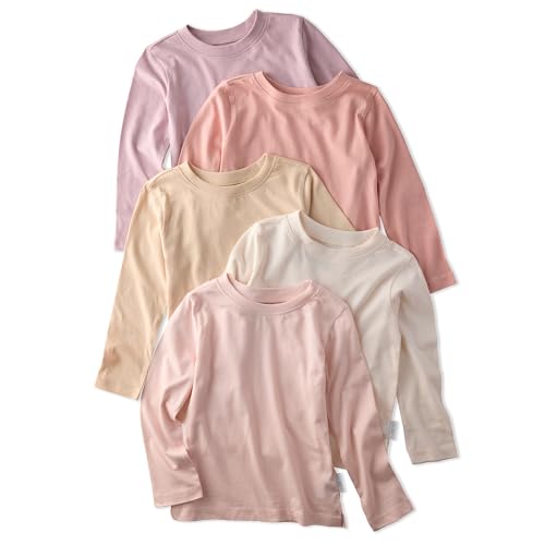 Butterblu London 5-Pack Long Sleeve T-Shirts 100% Organic for Boys & Girls Sorbet 12 Months