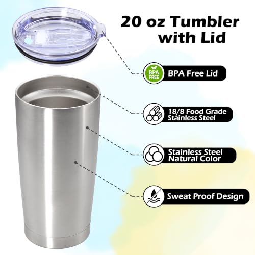 Image of 20oz Tumbler Insulated Tumblers Vacuum Coffee Mug with Lid SS 12Pack
